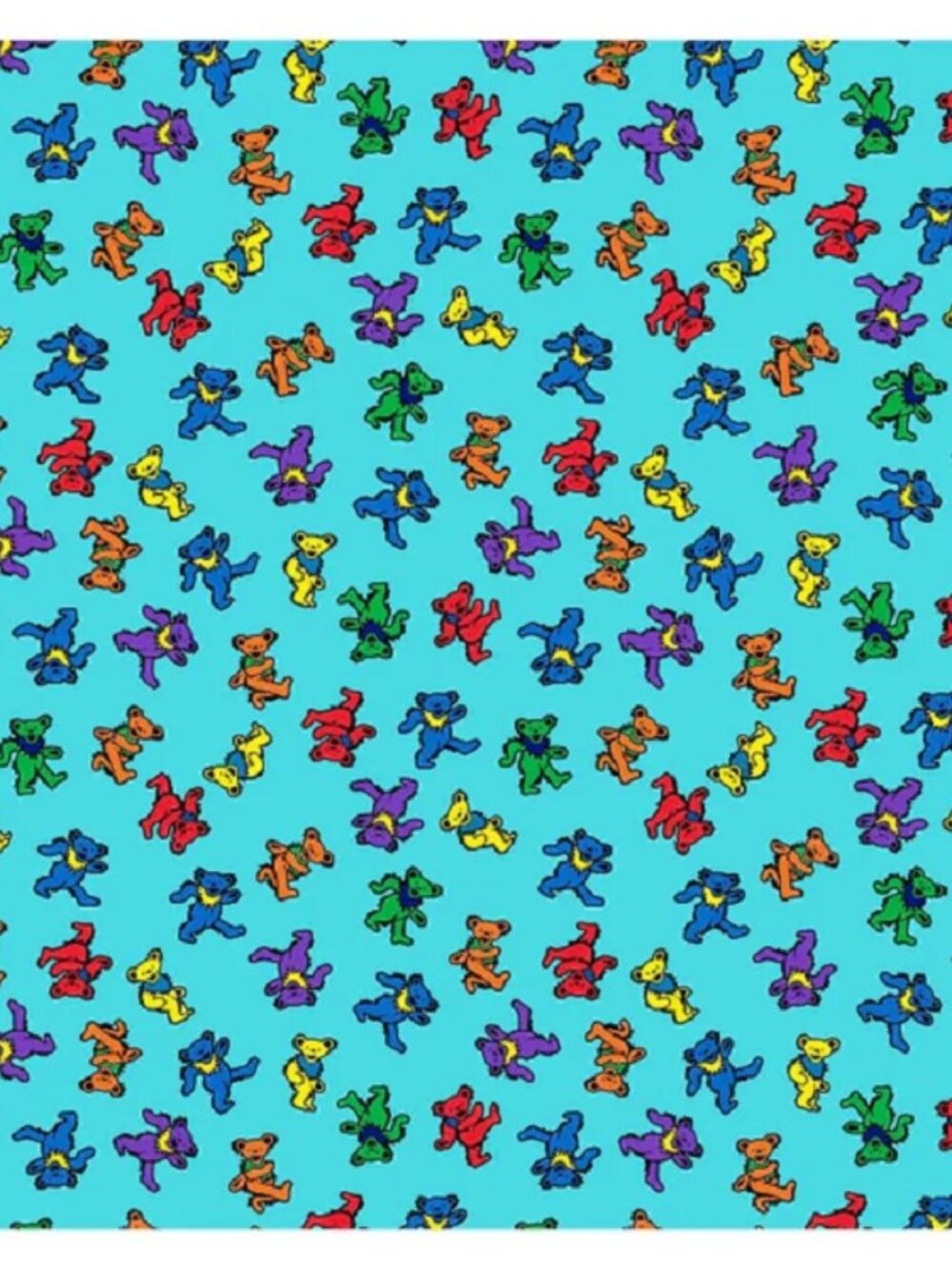 Dancing Bears Blue Plush Throw Gift Blanket Fleece Grateful Dead Soft Concert